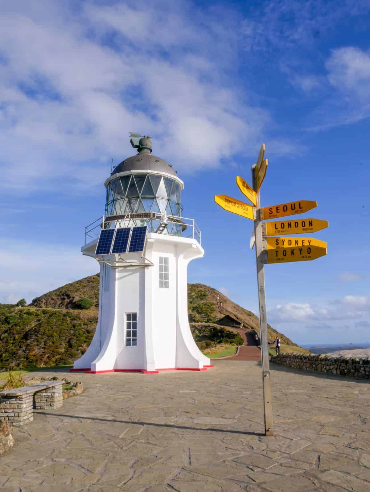 Leuchtturm am Cape Reinga auf der Nordinsel Neuseelands